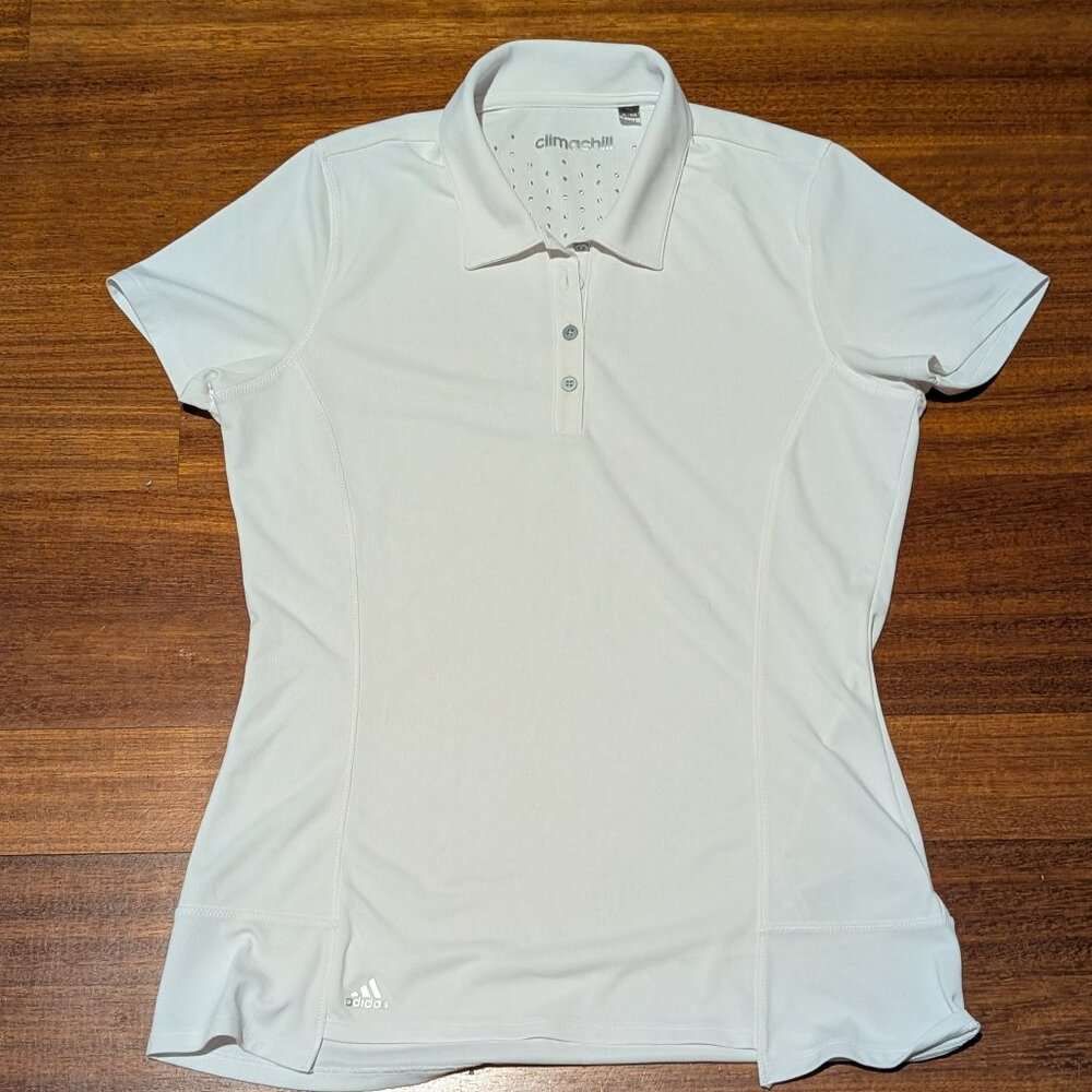 ADIDAS CLIMACHILL LADIES WHITE GOLF/TENNIS TOP-LARGE-EXCELLENT CONDITION